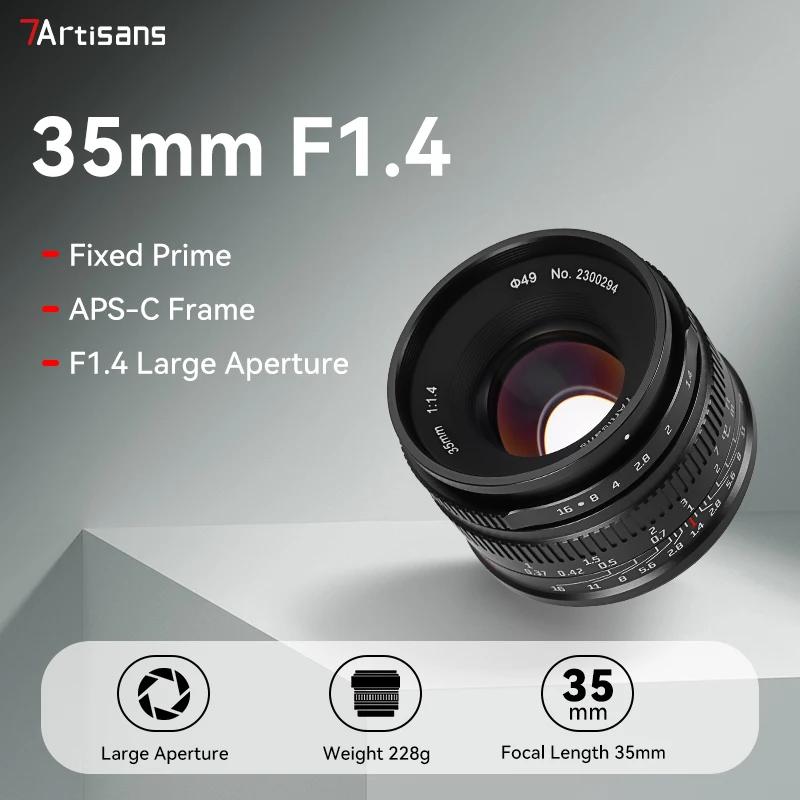 7artisans 35 mm F1.4 Mark II APS-C Objectif manuel à grande ouverture pour Sony E ZVE10 A6000 Fujifi