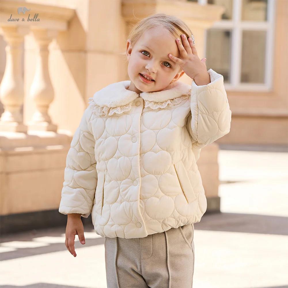 Dave Bella enfants filles bébé mignon vêtements d'extérieur hiver mode décontracté doux enfants mant