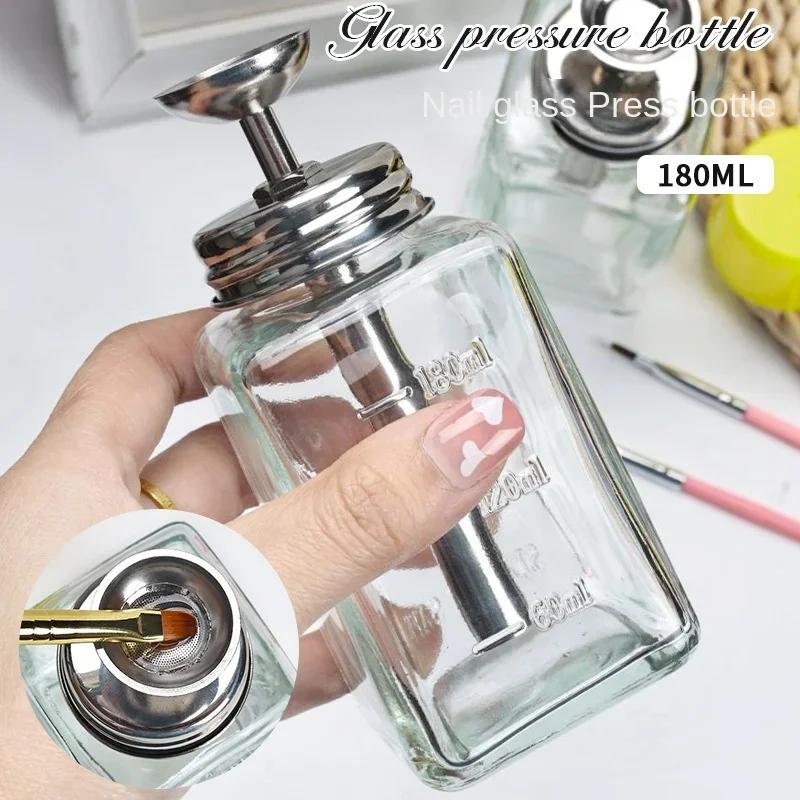 Bouteille en verre pour ongles, entonnoir de presse, bouteille d'alcool, dissolvant d'ongles, boutei