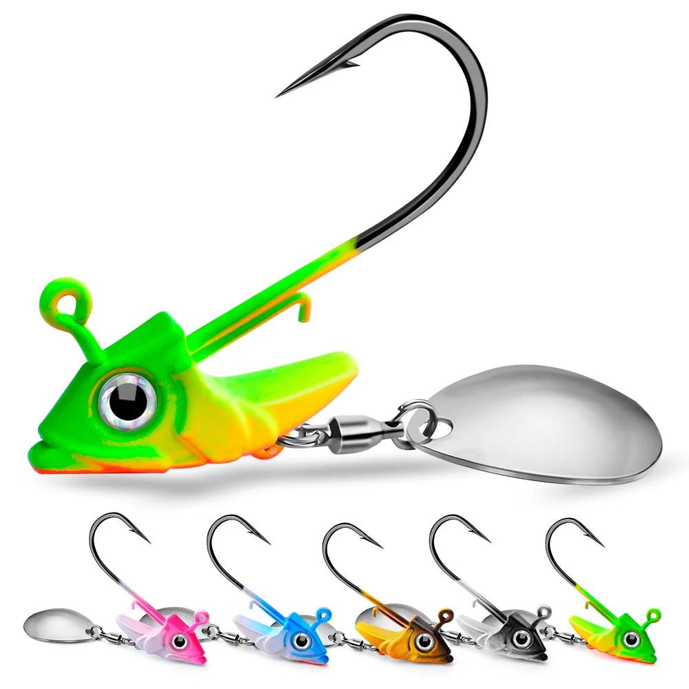 1pc tête de gabarit 7.5g 10.5g 15g leurres de pêche coulant rotatif paillettes cuillères métalliques