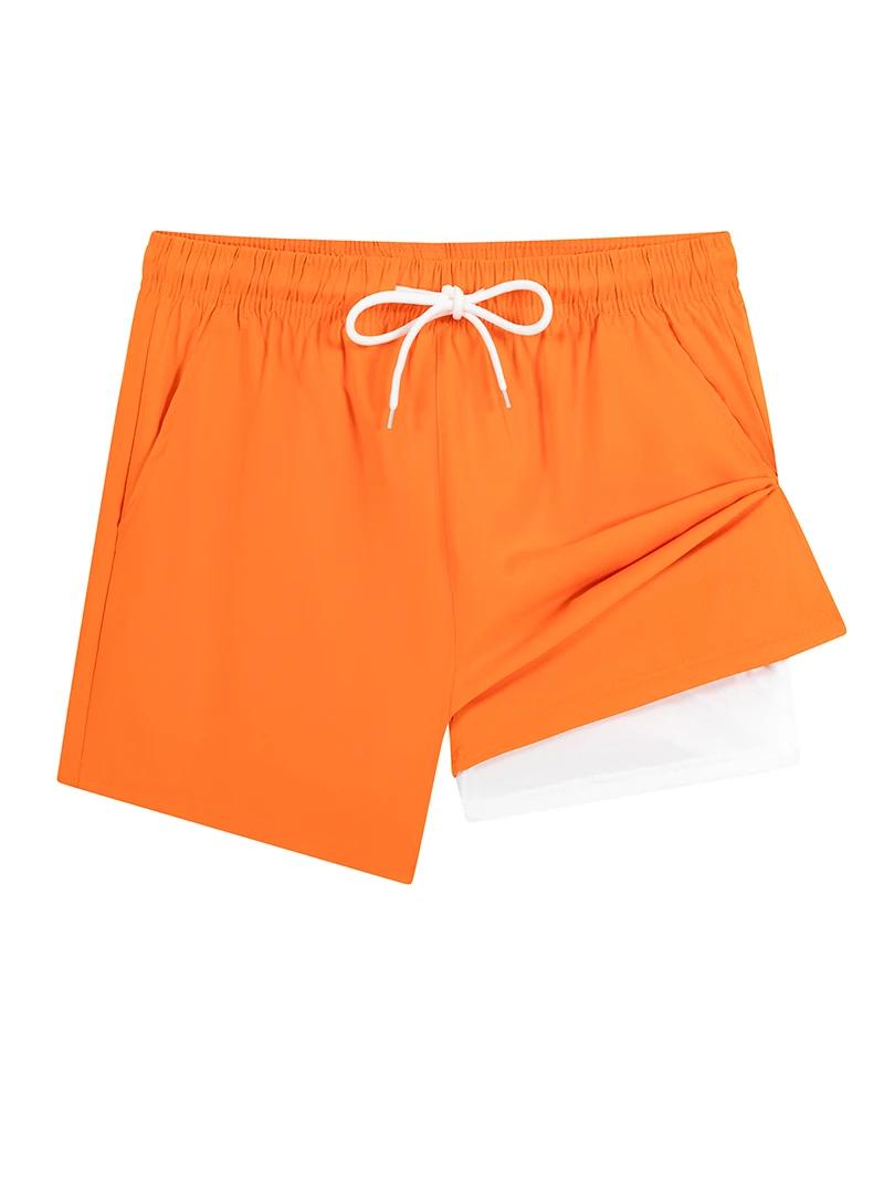 Short de plage 2 en 1 pour femmes, avec poche pour téléphone, short de bain confortable et décontrac