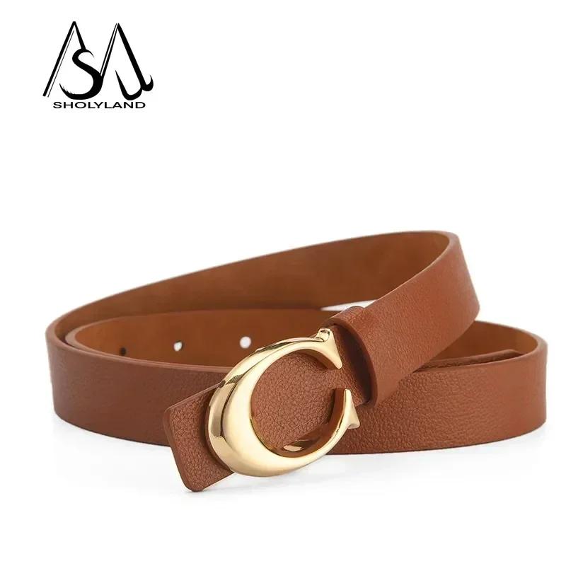 Ceinture fine en cuir multicolore pour femmes, en alliage de lune, bouton de lune, polyvalente, déco