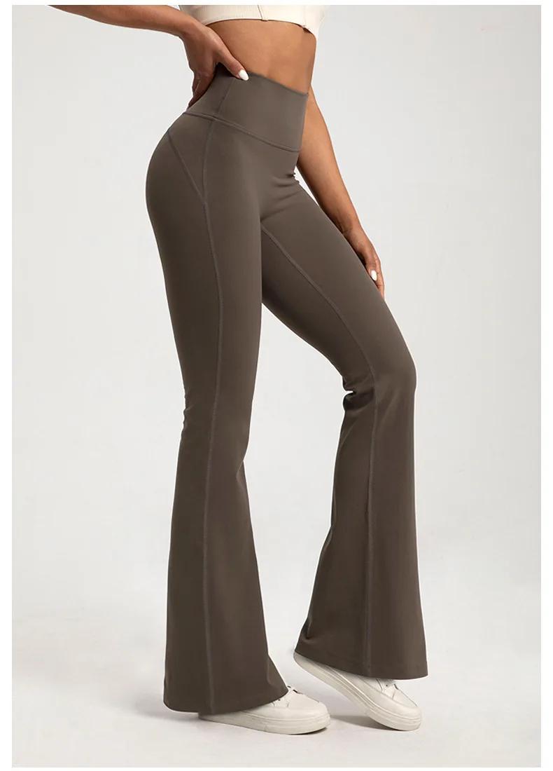 Nu taille haute cintrée hanche levage Fitness exercice élastique cloche bas pantalon femmes décontra