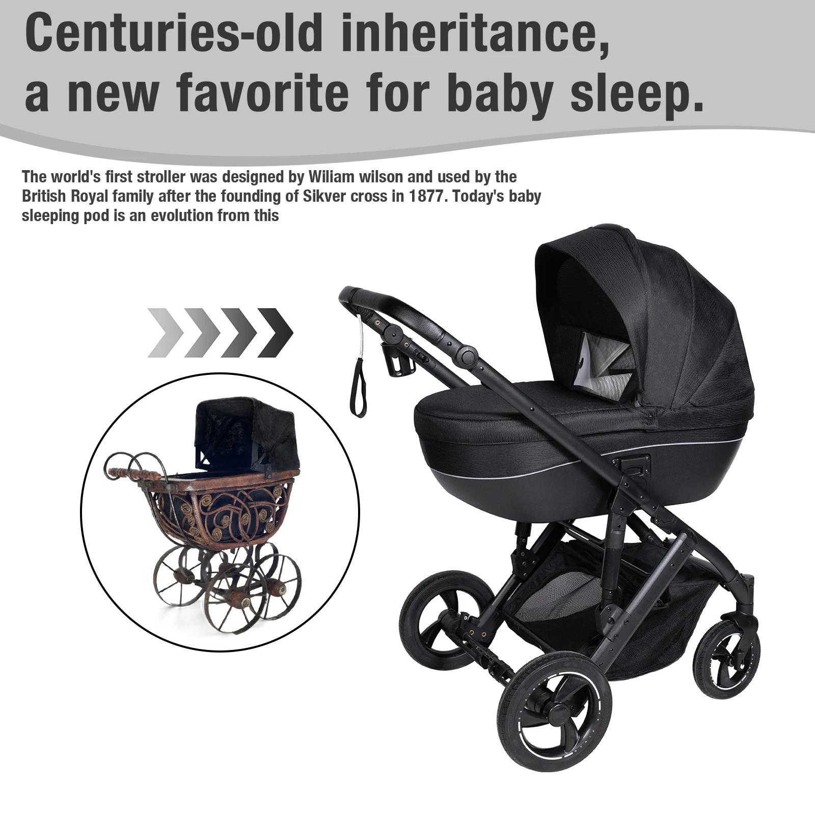 Poussette Bébé 4 en 1 Système de Voyage 3 en 1 avec Nacelle Siège Auto et Siège Optionnel Transforma