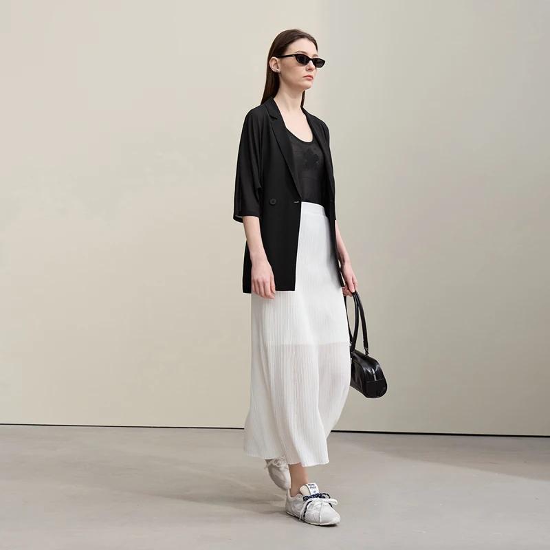 Blazer Amii pour femme – Nouvelle collection été 2026 – Veste légère en mousseline à revers cranté e