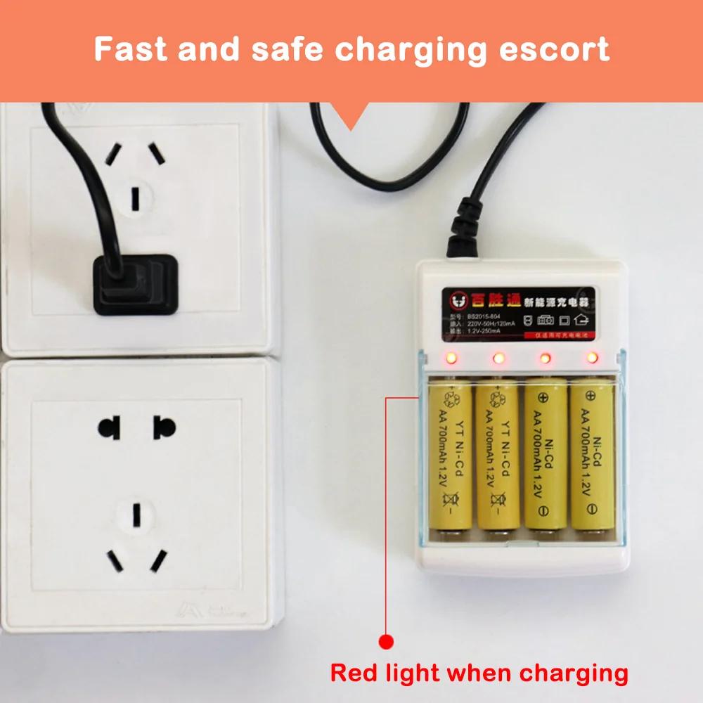 Chargeur rapide de batterie AA AAA 220V ni-cd, 4 emplacements, chargeur intelligent Rechargeable, pr