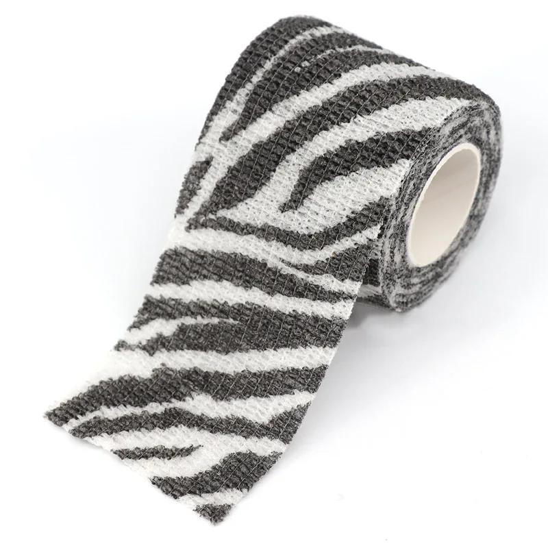 Bandage élastique auto-adhésif imprimé animal, bande ronde de sport pour Li-des doigts, trousse de p