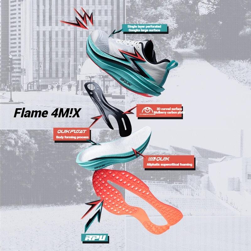 Chaussures de course 361° Flamme 4.0 MIX homme - Plaque carbone marathon rebond stable résistant