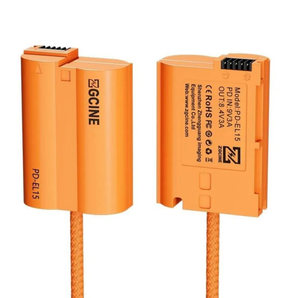 Câble de batterie factice USB-C PD vers EN-EL15/15a/15b/15c ZGCINE pour Nikon Z6III Z5II Z8 Z6 Z7 Zf
