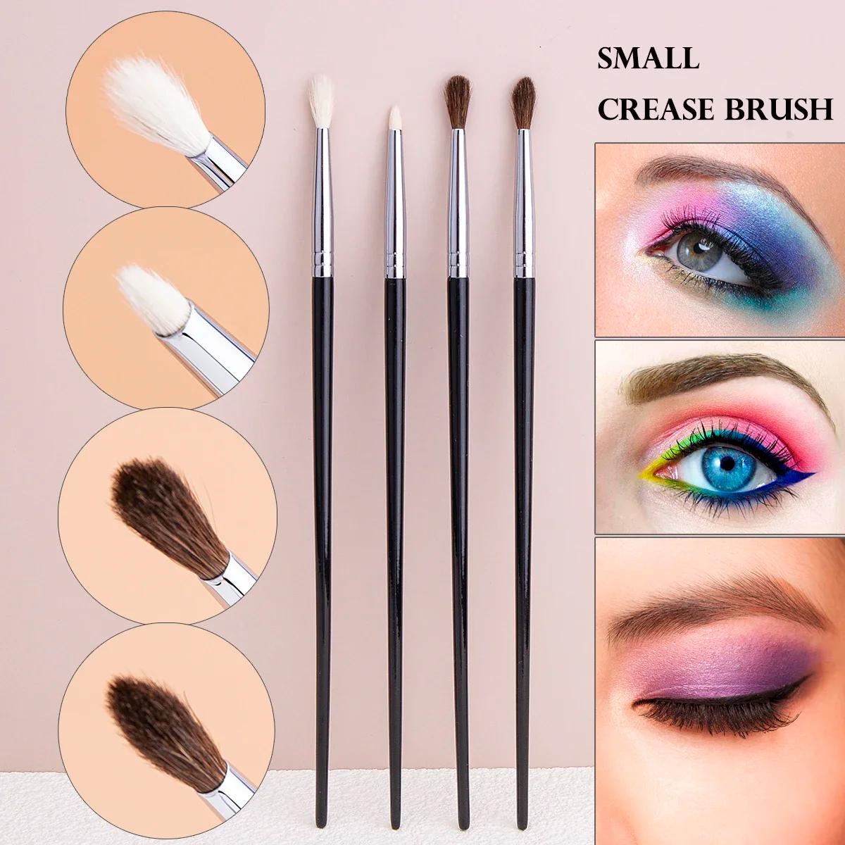 Petit pinceau à plis, Mini pinceau de maquillage pour mélange de fard à paupières pointu, poils de c