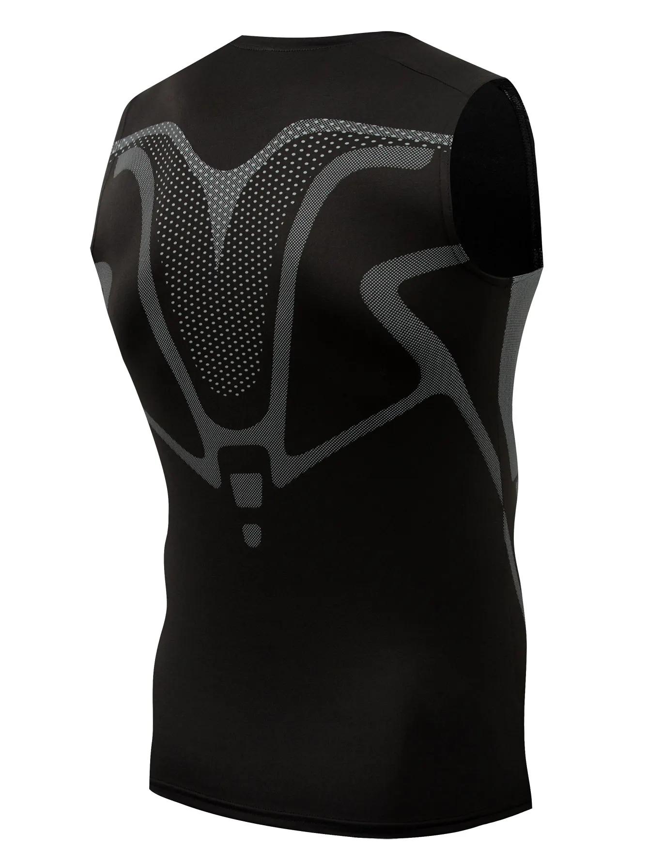 Gilet de sport compression homme - Fitness respirant séchage rapide pour basket course cyclisme