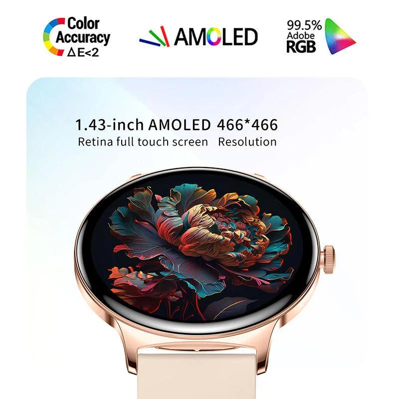 Montre connectée Ultra-mince et Durable pour femmes, écran Amoled de 1.43 pouces, appel sans fil, sp