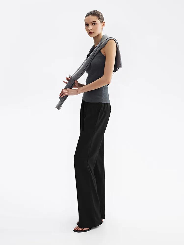 Pantalon Amii pour femme, nouvelle collection été 2026, taille nouée, coupe ample, jambe large, styl