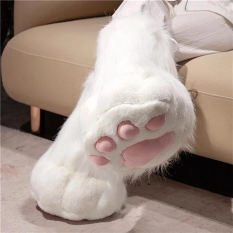 Fursuit-KIG – pantoufles antidérapantes en peluche Ultra douce avec détail de sabot, chaussures d'in