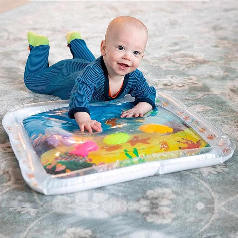 Tapis de jeu d'eau pour bébé, jouets pour le ventre, coussin gonflable, développement de l'éducation