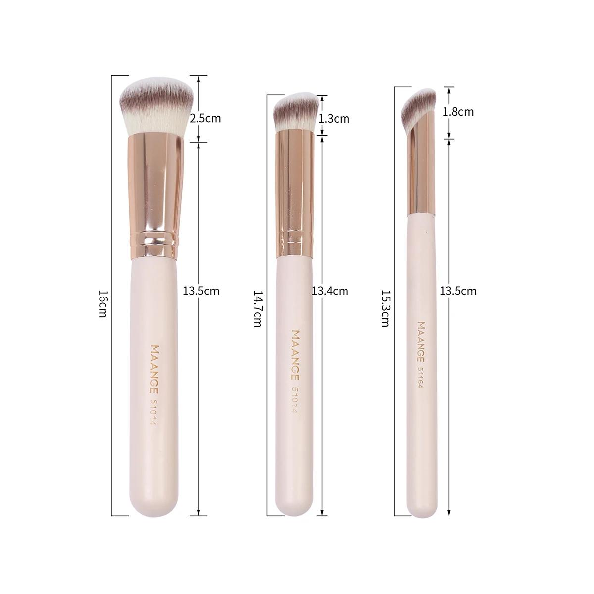 Maange-Ensemble de pinceaux de maquillage triangulaires, houppette à poudre, correcteur, fard à barr