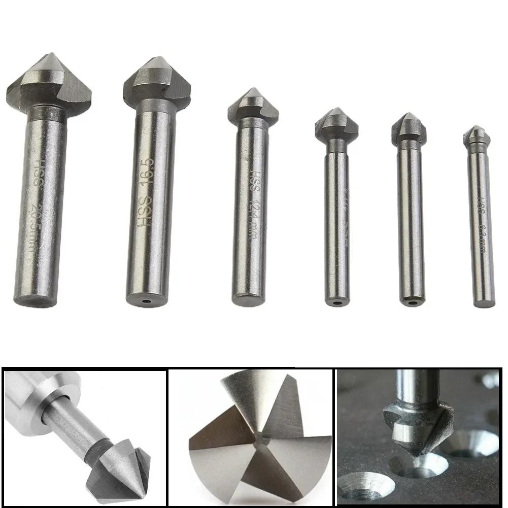 Foret fraise à chanfreiner à 3 cannelures 90 degrés, outil de chanfreinage 6,3-20,5 mm pour le bois 