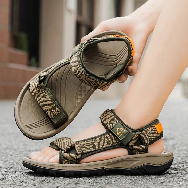 Sandales d'extérieur à bout ouvert pour hommes, chaussures de randonnée respirantes, sandales de pla