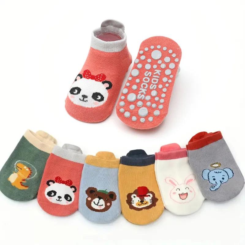 6 paires de chaussettes en coton pour enfants, motif Animal de dessin animé mignon, confortables, re