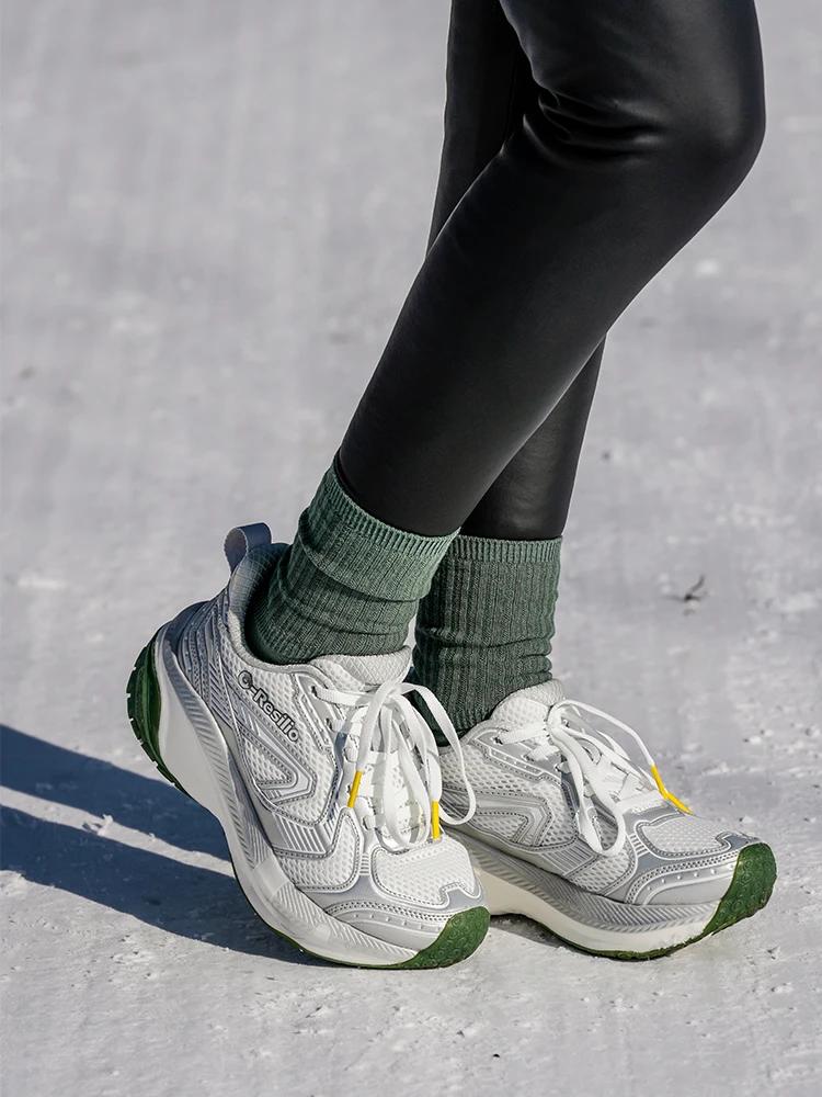 ONEMIX chaussures de Sport rétro bout rond à lacets fonction extérieure chaussures de course basses 