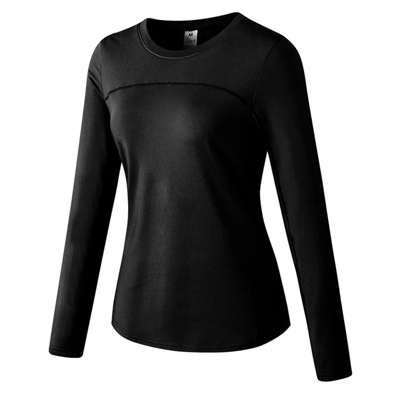 Haut fitness femme manches longues automne hiver - Séchage rapide stretch yoga course mince