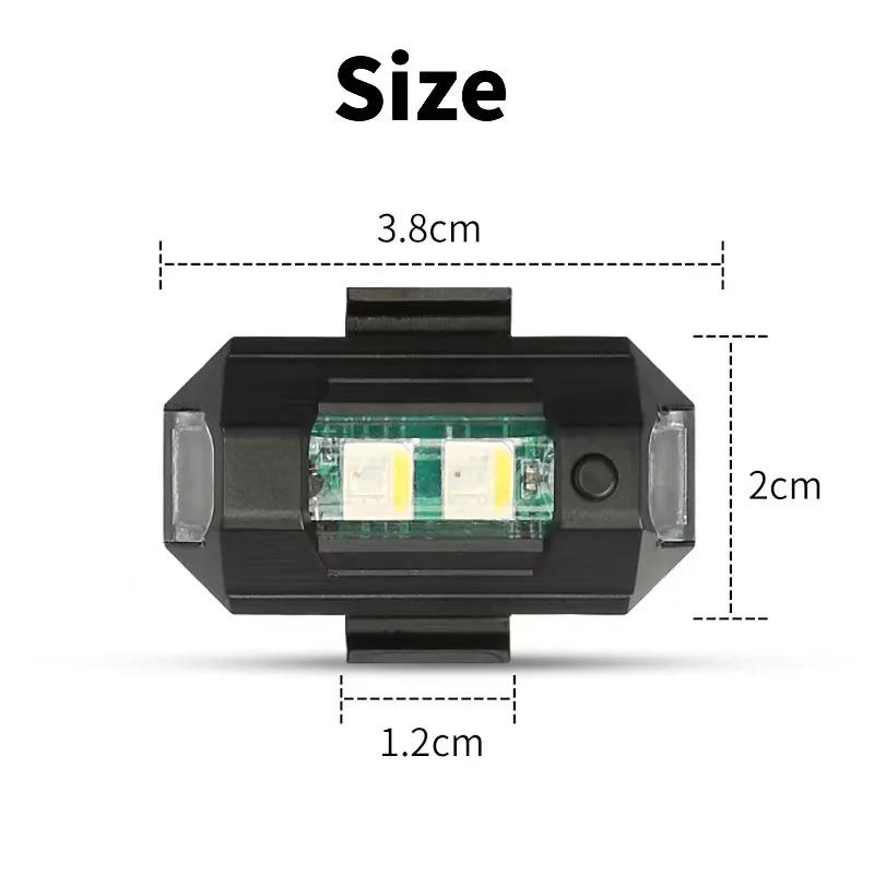 Lumières de moto Drone lumière stroboscopique USB LED Anti-Collision vélo avion nuit volant Mini cli
