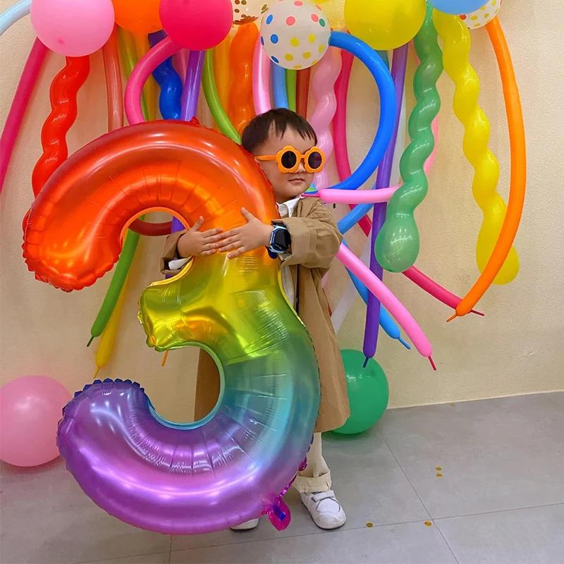 Ballons en aluminium numéro 40 pouces, 0 1 2 3 4 5 6 7 8 9 ans, ballons pour enfants et adultes, déc