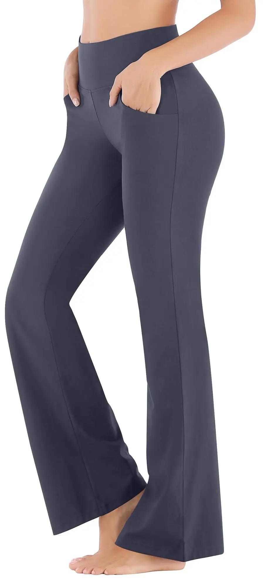 Pantalon de yoga Bootcut avec poches pour femme - Leggings évasés