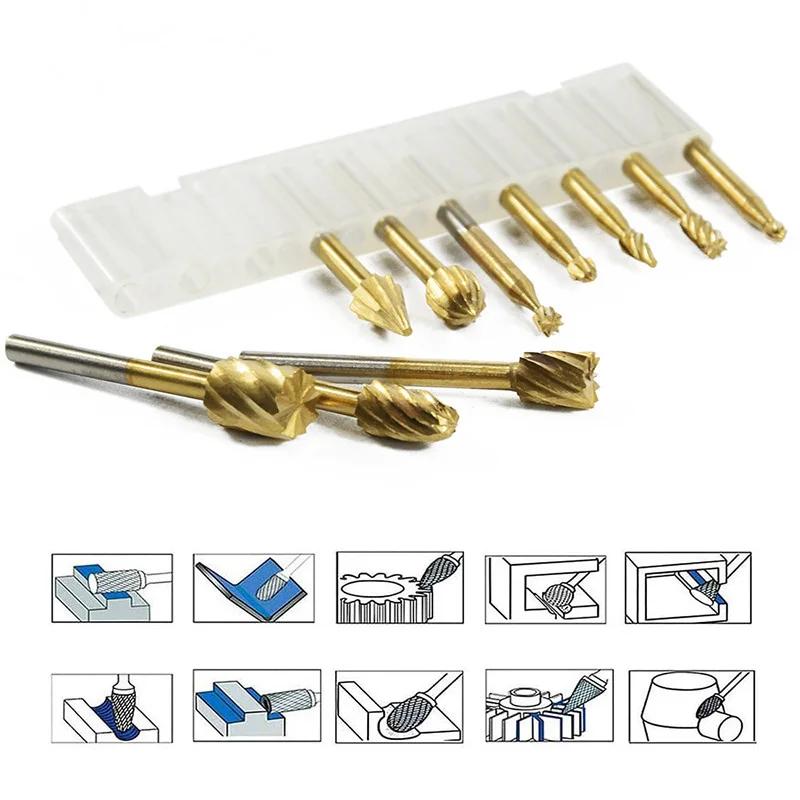 Jeu de forets de routeur de routage HSS, pour outils de fraises rotatives en carbure Dremel, bois, p