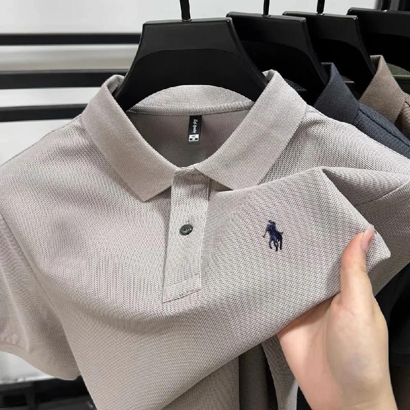 100% pur coton à la mode personnalisé hommes classique poney brodé confortable polo été nouveau déco