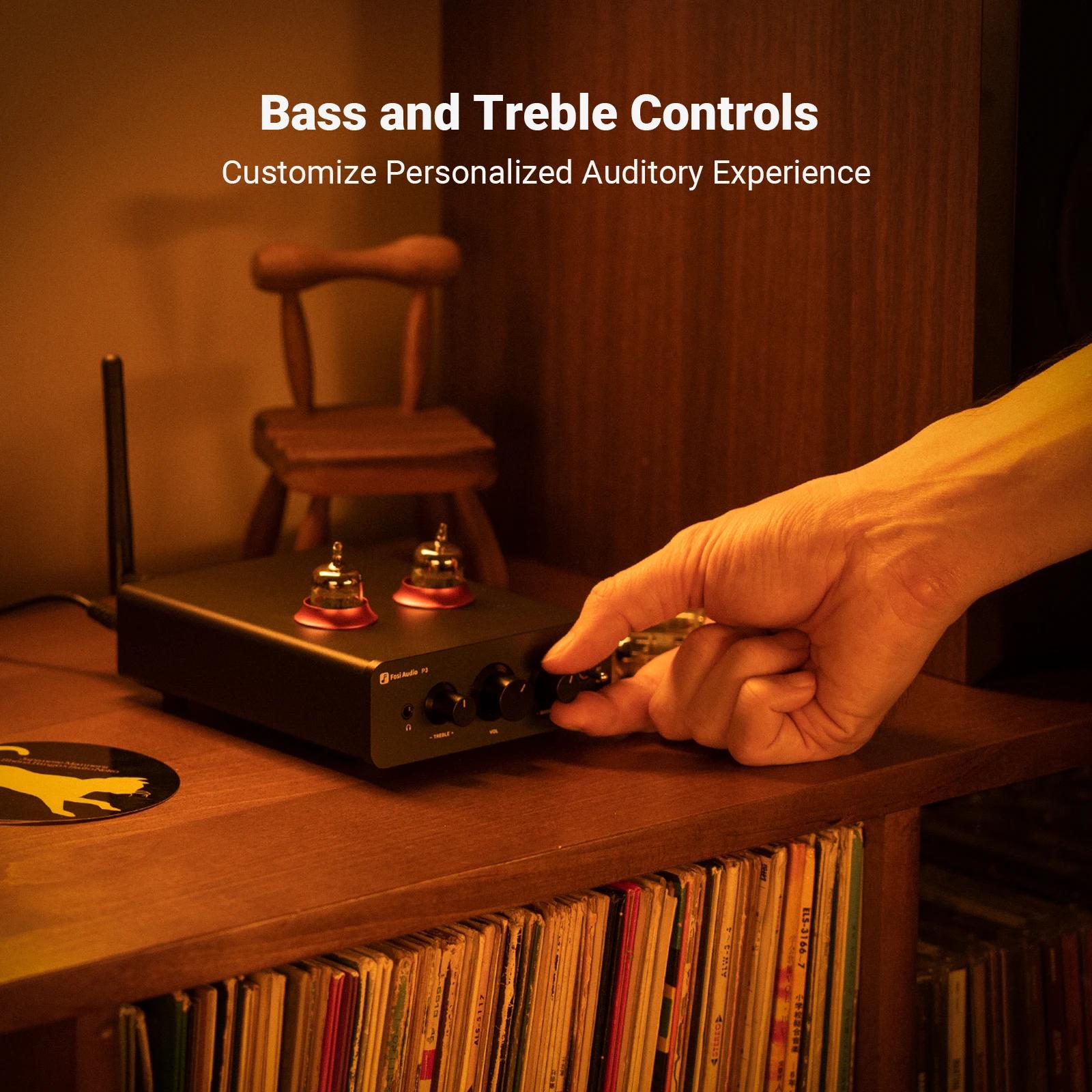 Fosi Audio P3 amplificateur à Tube Bluetooth HiFi stéréo préamplificateur Valve vide avec contrôle d
