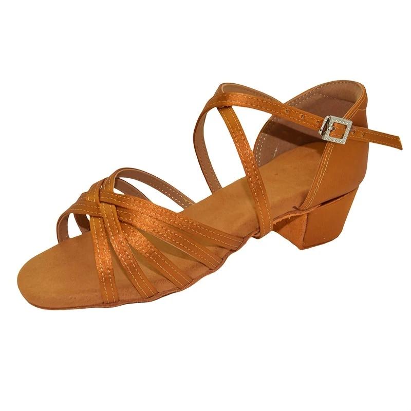 Nouveauté salle de bal fille chaussures de danse enfants talon bas dames femmes chaussures de danse 