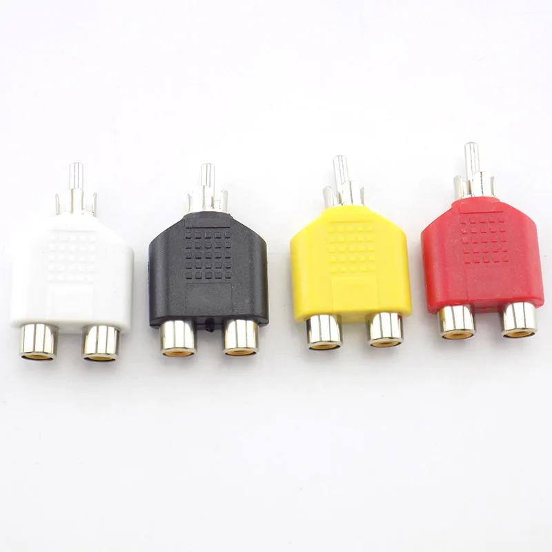 Connecteur RCA séparateur en Y, convertisseur de prise Audio-vidéo AV 1 mâle à 2 femelles, Kit adapt