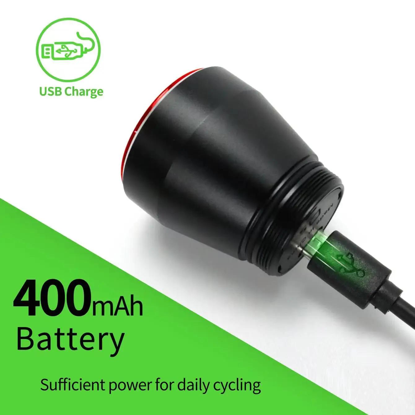 Feu arrière de vélo intelligent avec détection de freinage automatique, étanche IPx6, charge LED, fe