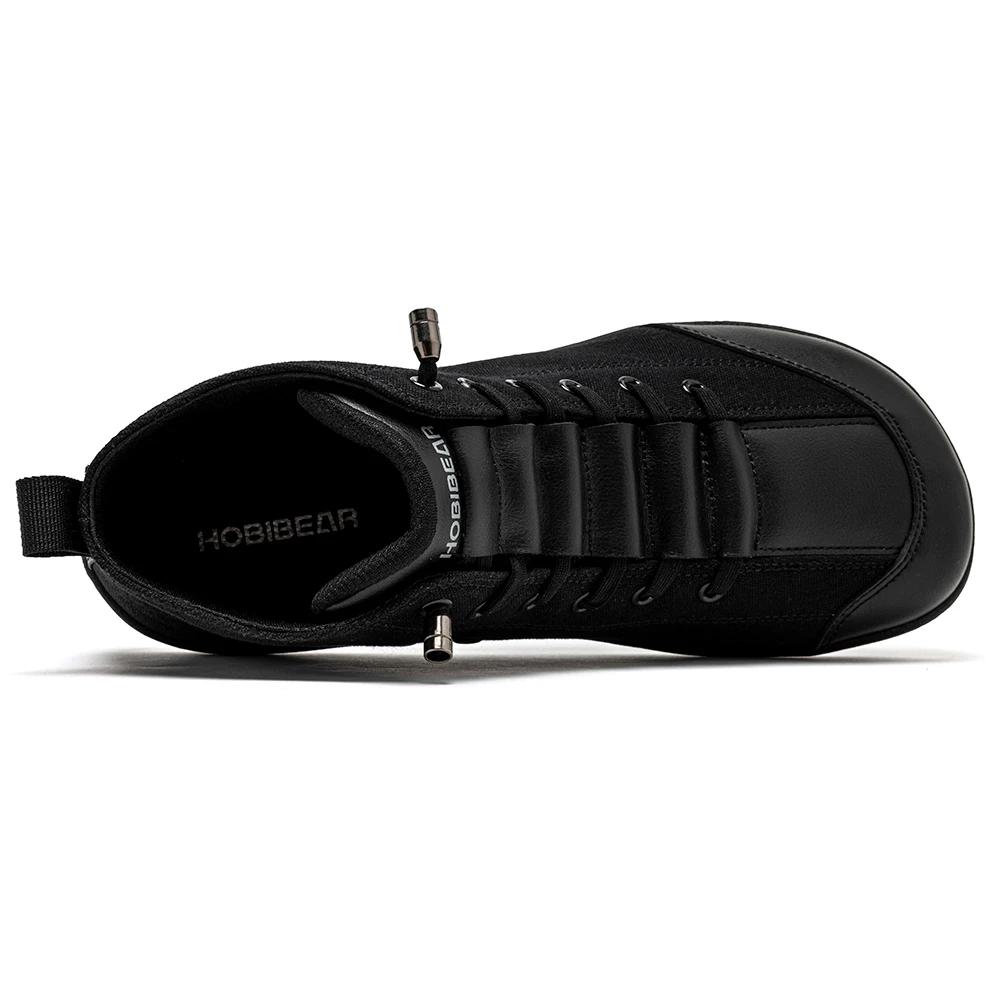 HOBIBEAR bottes en toile mi-hautes unisexe pieds nus large largeur chaussures minimalistes zéro-gout