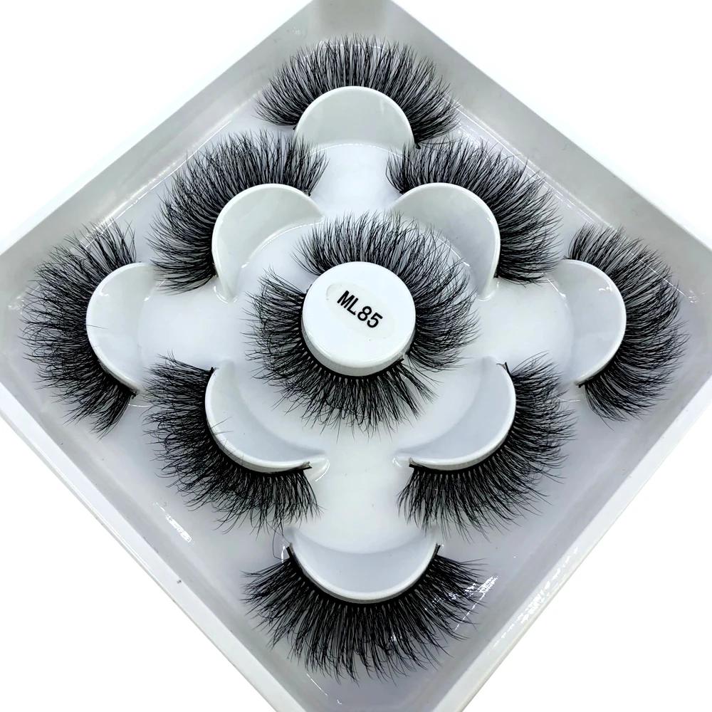 Nouveau 5 paires 8-25mm naturel 3D faux cils faux cils kit de maquillage vison cils extension vison 