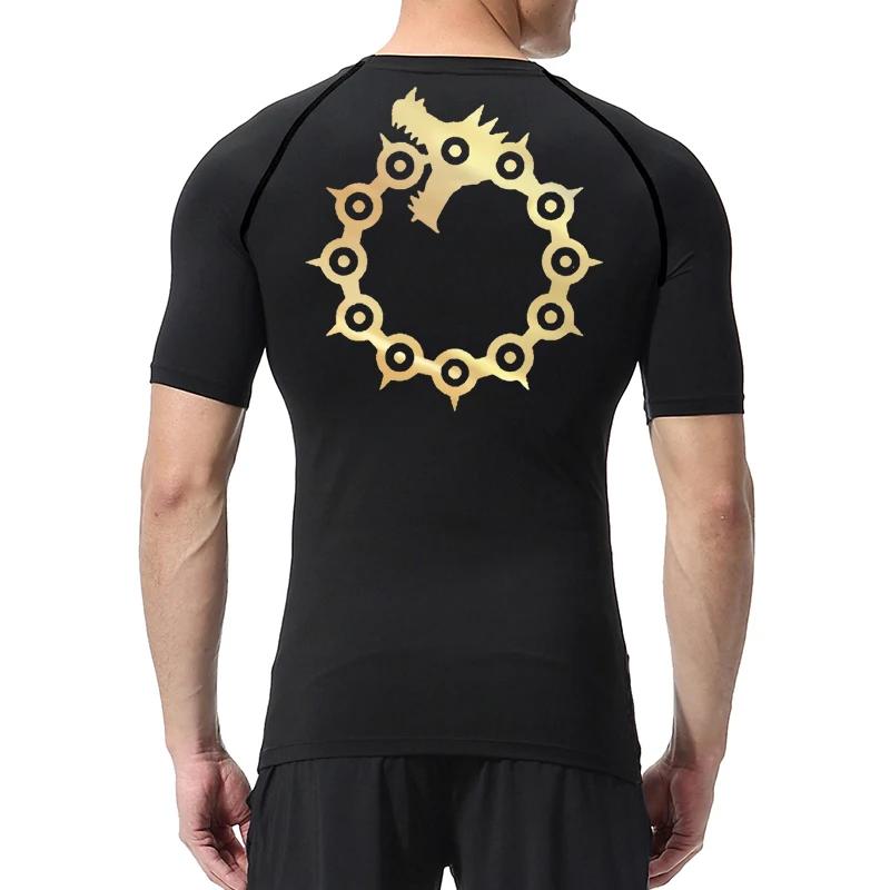 Chemises de Compression graphiques élégantes pour hommes, t-shirts athlétiques à séchage rapide, cou