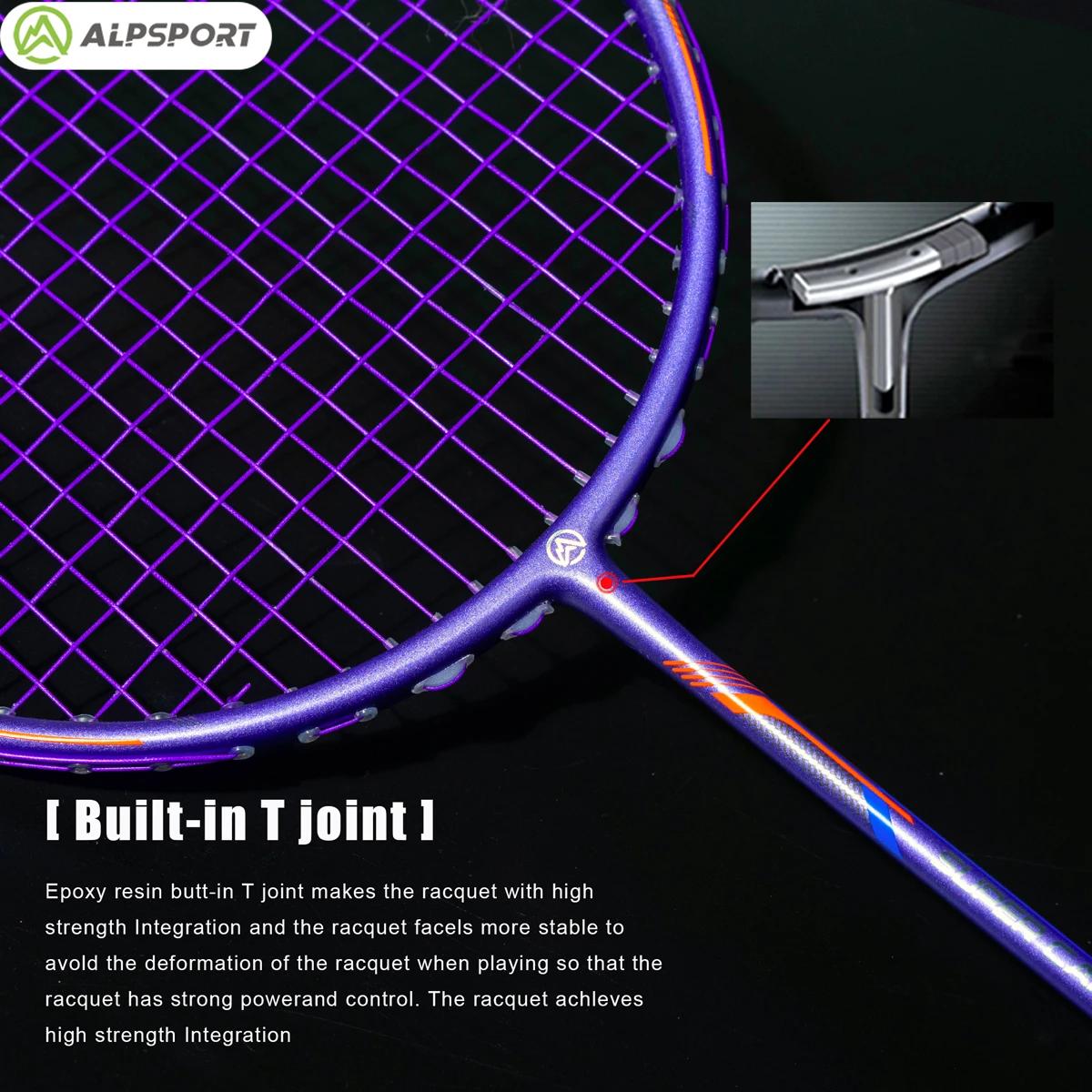 ALP GJ 10U Super léger 52g T800 arc et des flèches raquette de badminton Véritable importé Force de 