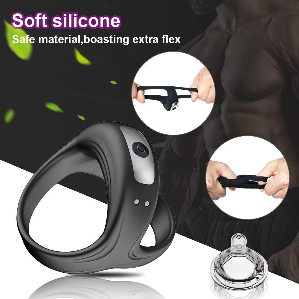 Anneau pénien vibrant pour hommes, retard d'éjaculation, vibrateur de pénis pour couples, anneau de 