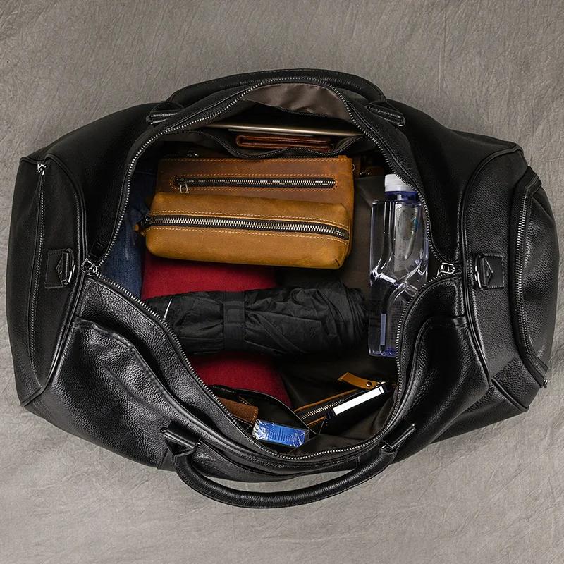 Sac de voyage en cuir de nouveau design à la mode, sac de sport en peau de vache souple, sac de voya
