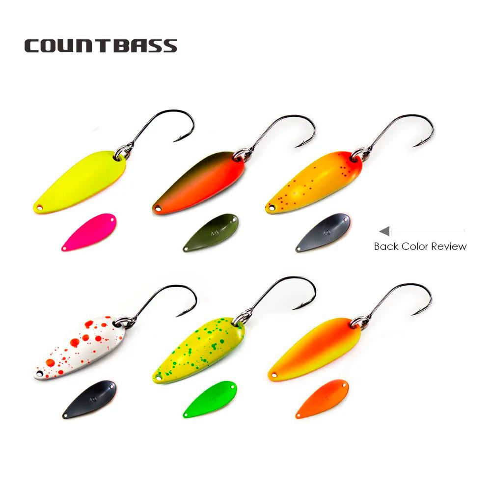 COUNTBASS – cuillères à truite, taille 2.4g et 4g, leurres de pêche, appâts métalliques pour saumon,