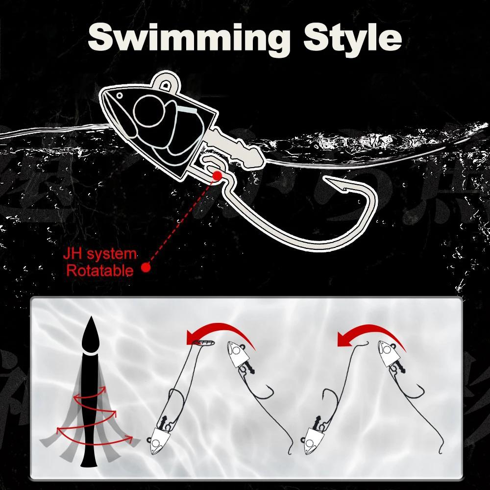 Hunthouse Barre de pêche T. Leurre méné 7g/12g/25g/40g/60g/90g/120g tête de JIgging appât en Silicon