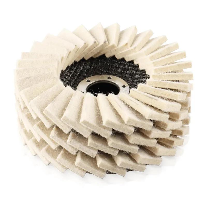 1PC 125mm 115mm feutre lamelles disque abrasifs 22mm tonnelle polissage roue de polissage pour meule
