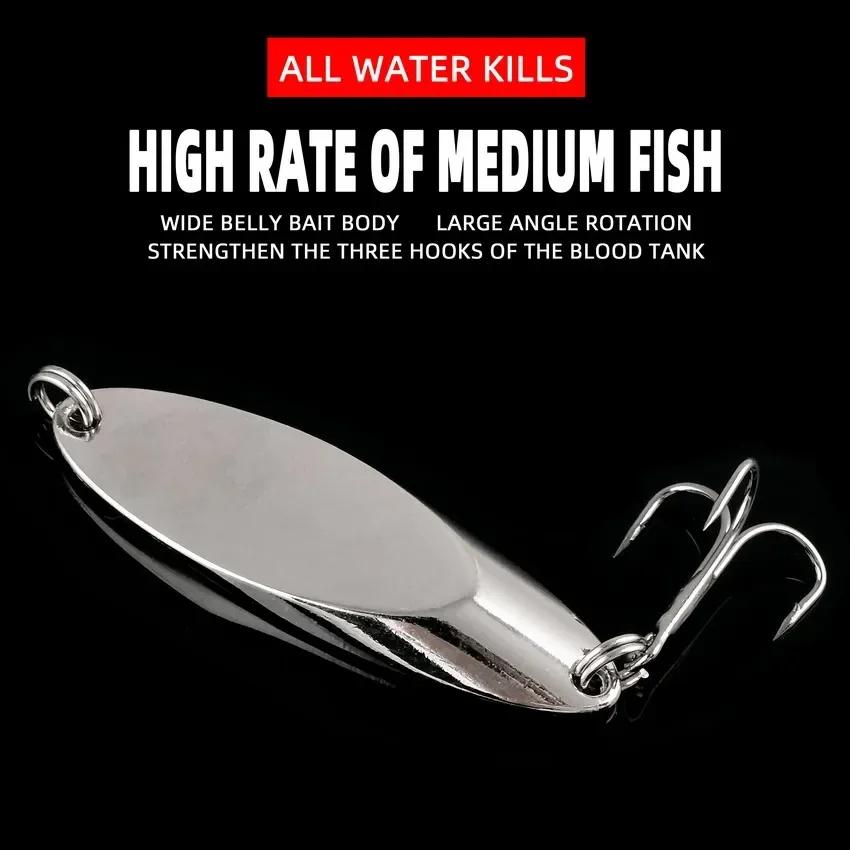 5 pièces 3g-21g pêche lumineuse cuillère en métal leurre appâts durs basse argent cuillère leurre de