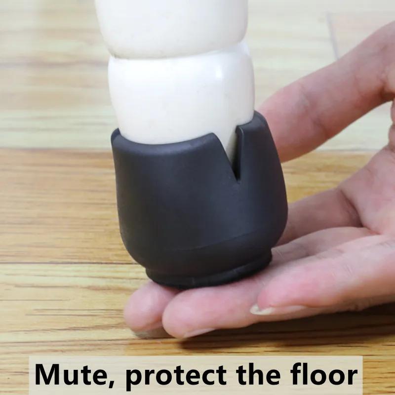 Protecteurs de sol pour pieds de chaise en Silicone noir, 16 pièces, avec tabouret de Bar enveloppé,