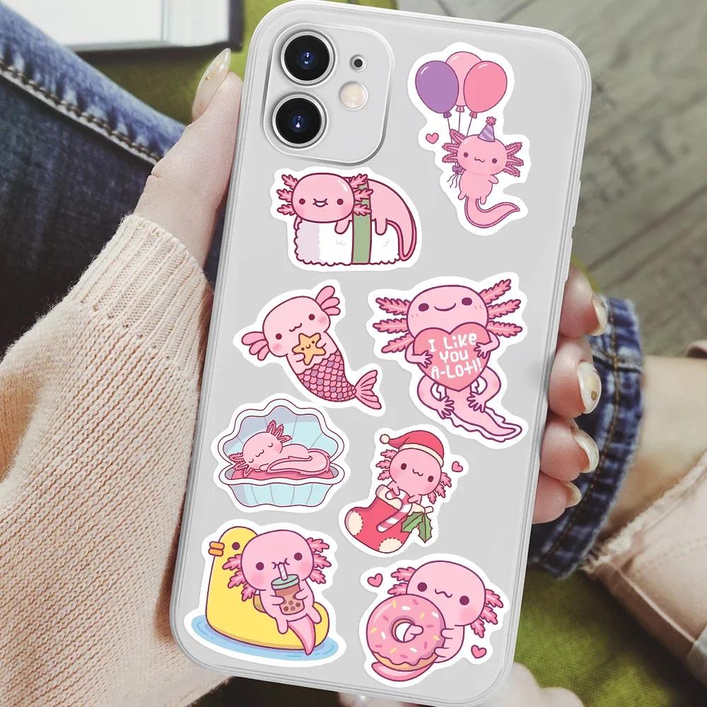 Kawaii dessin animé Axolotl autocollants mignon Animal enfants bricolage jouet cadeau Graffiti décal