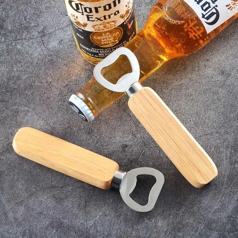 1-40 pièces ouvre-bouteille de bière à manche en bois ouvre-bouteille de bière en bois ouvre-bouteil