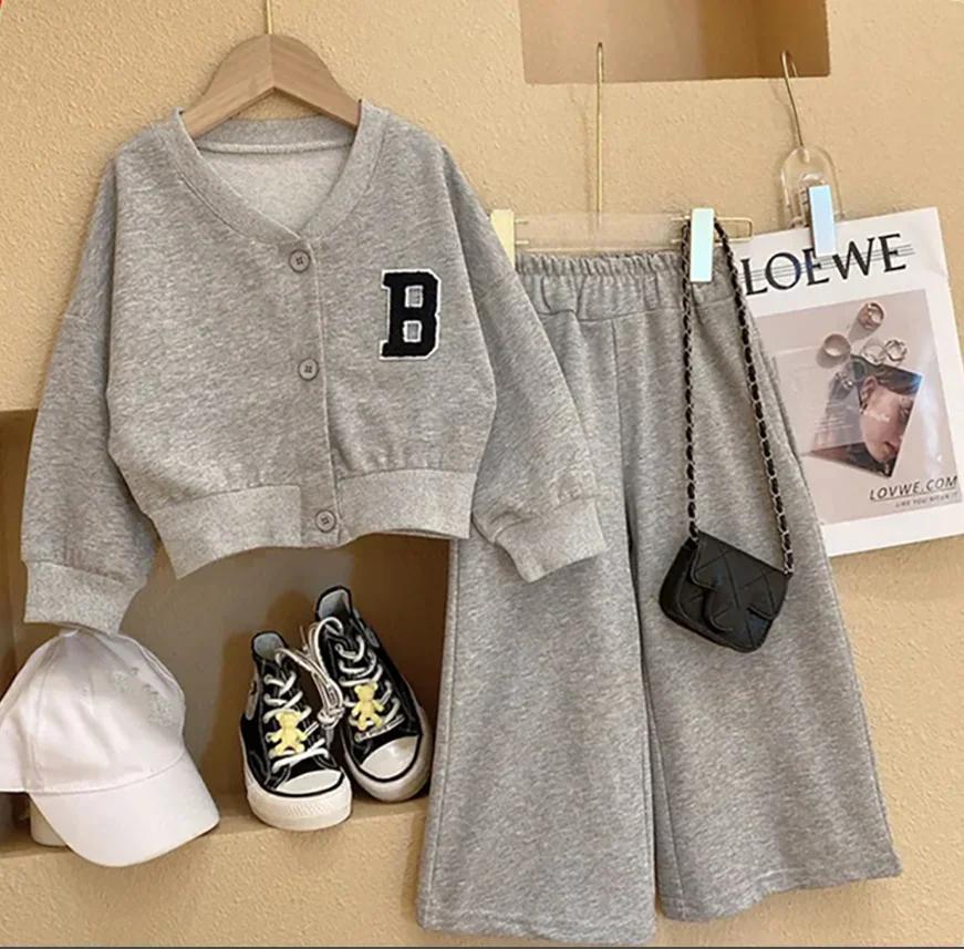 Ensemble de vêtements pour bébés filles, 2 pièces, veste + pantalon de printemps, costume de Sport p