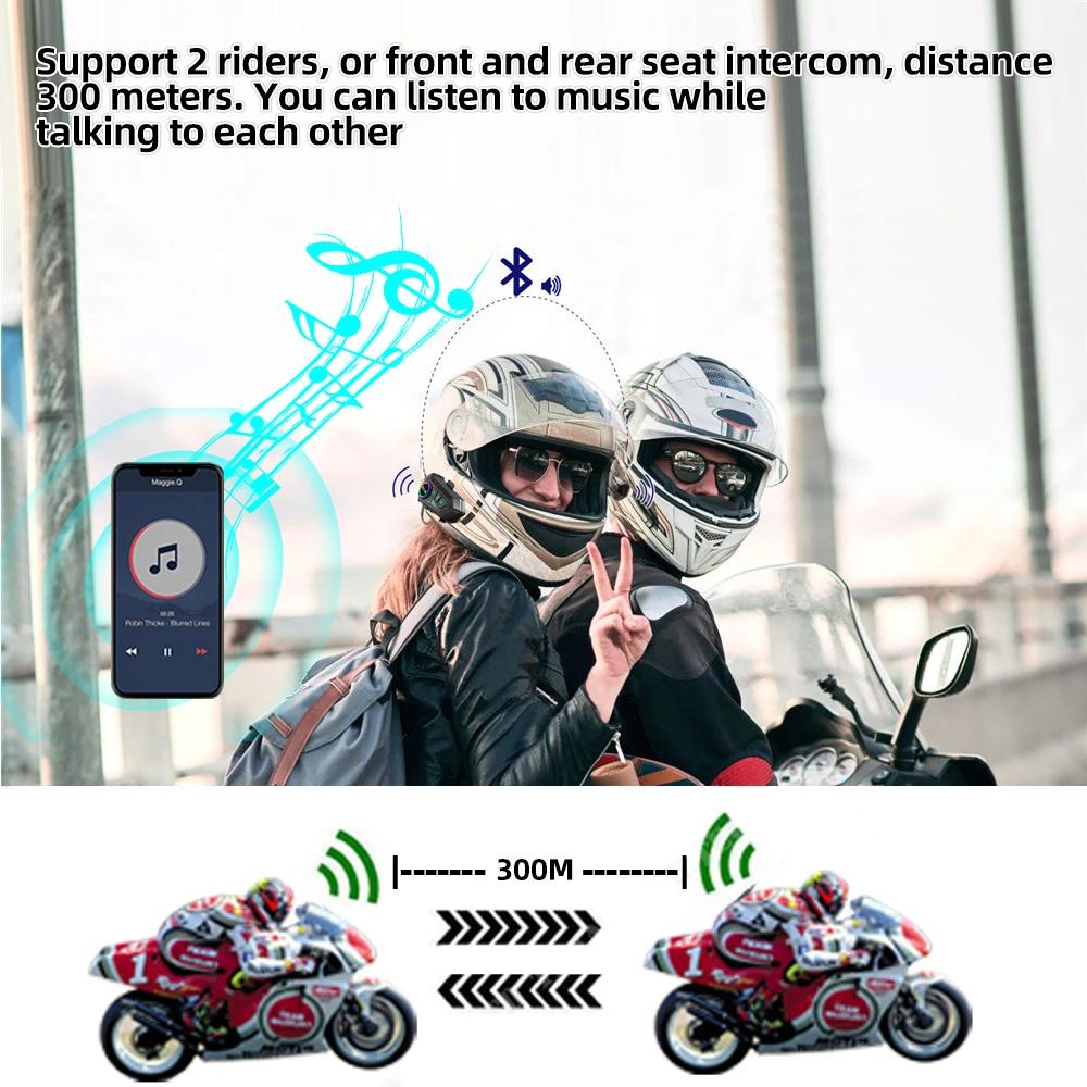 Kebidumei YP10 Bluetooth casque de Moto Interphone 300M Intercomunicador sans fil 2000Mah Moto talki