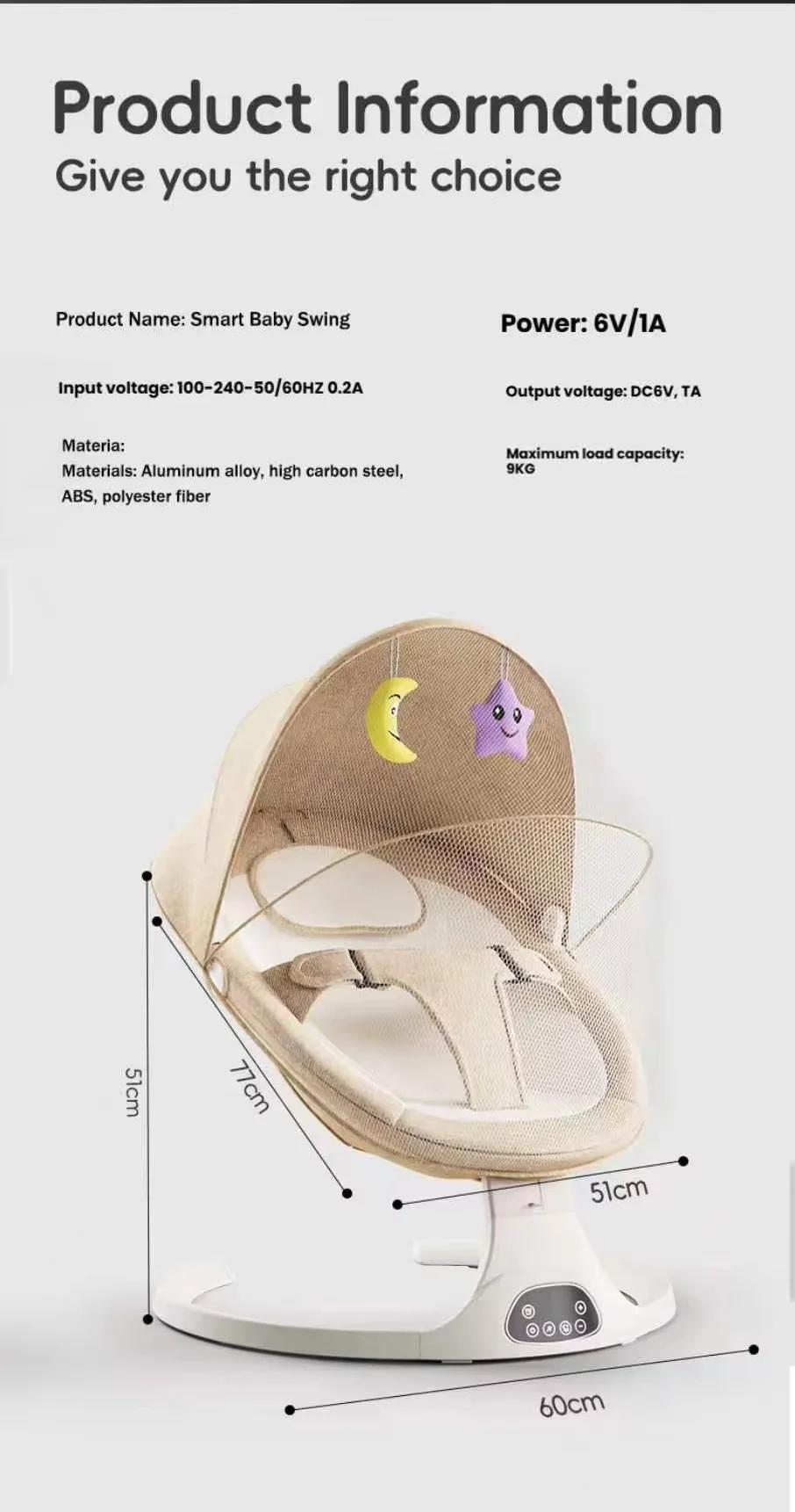 Berceau pour bébé, chaise à bascule, lit bébé, berceaux, balançoire électrique pour bébé, transat po